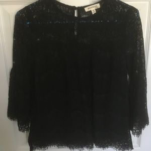 Black lace blouse top Monteau Macy's